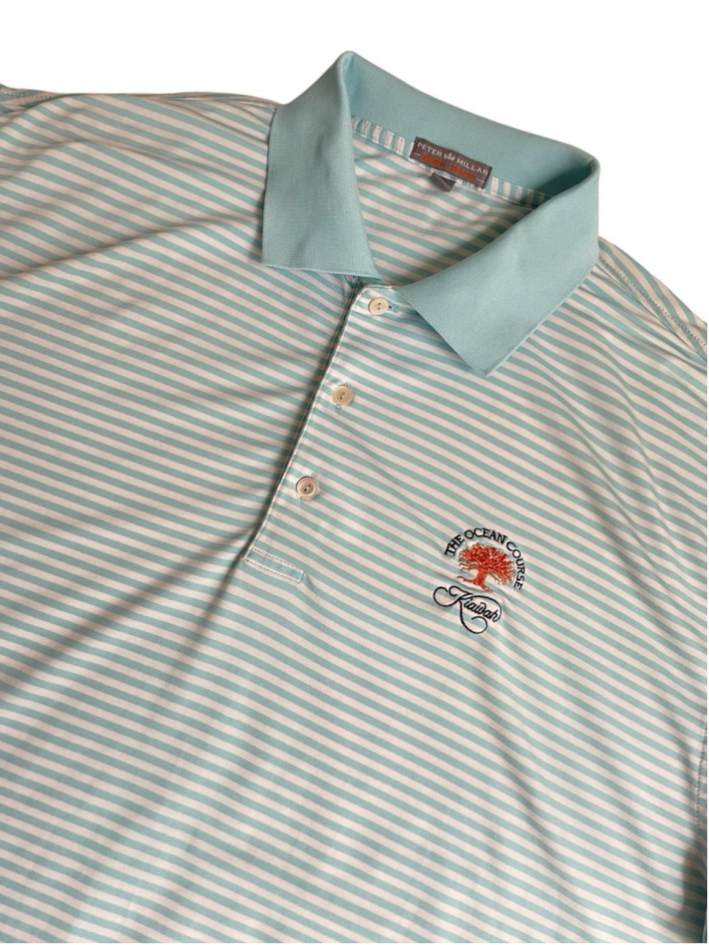Peter Millar Summer Comfort Kiawah Island Golf Resort Polo Men’s XL Blue Striped